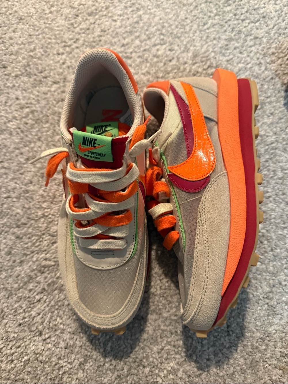 Nike Women's Sneakers - Orange and Gray
